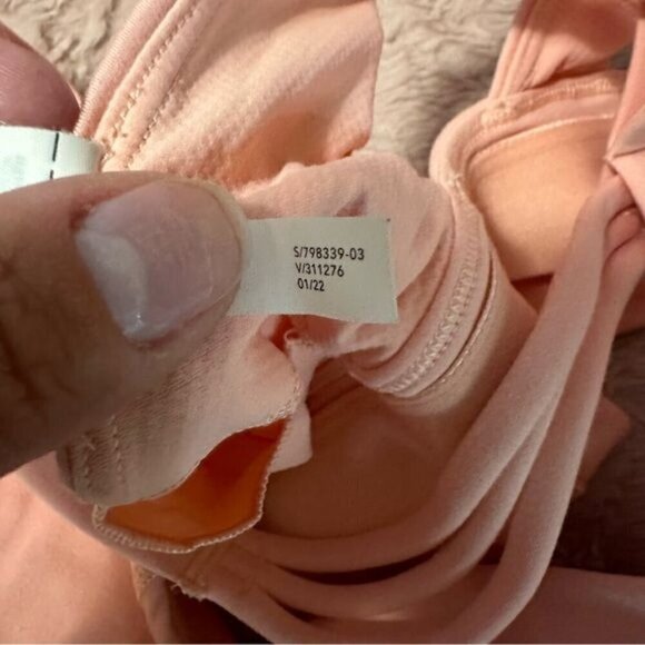 Athleta Athena Bra A-C Sz XL Peachy Pink Orange One Shoulder - Picture 9 of 9